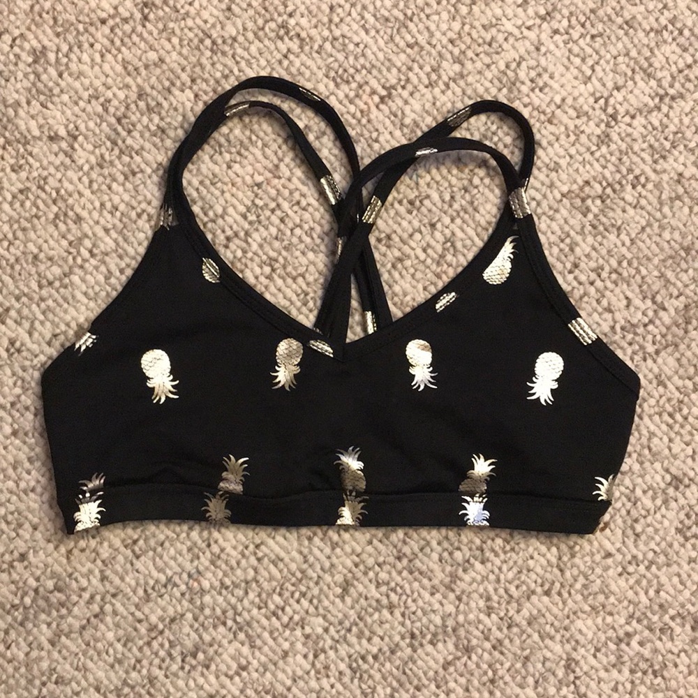 Beyond Yoga Black Pineapple Sports Bra